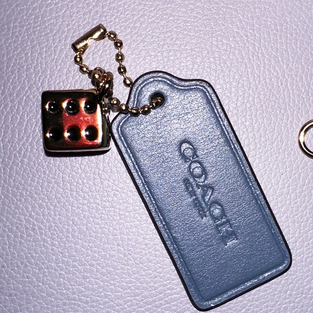 Coach Bag Charm and Tag - From Loved Denim Collection/Pink *CHARM & TAG ONLY*